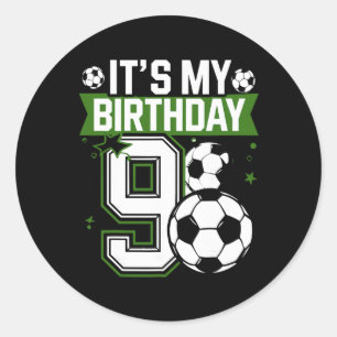 Adesivo Camisetas de Aniversariante 9 Futebol É Meu 9º Ani