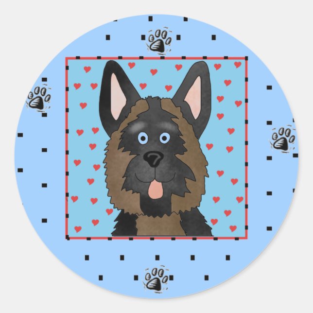 Adesivo Camisetas de cães german shepherd e presentes (Frente)
