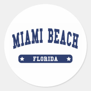 Adesivo camisetas de Estilo da Universidade de Miami Beach