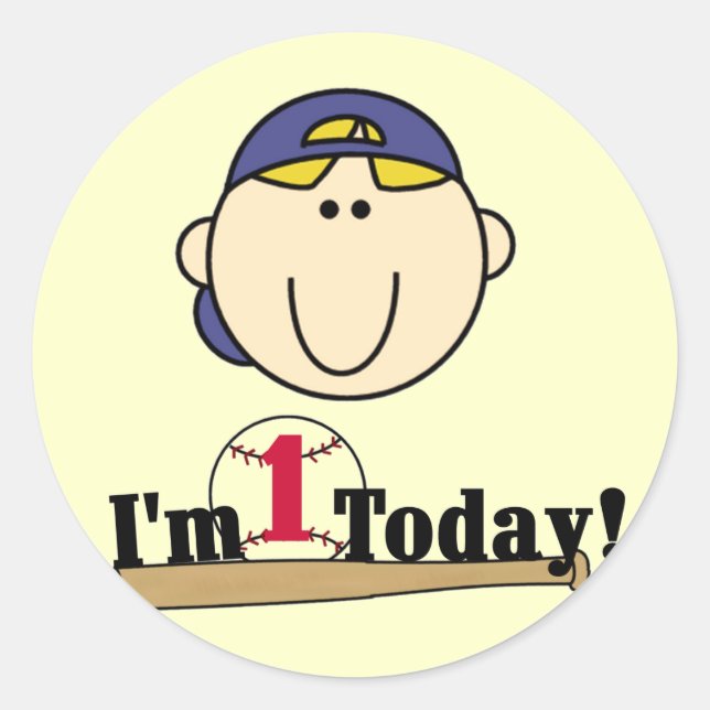 Adesivo Camisetas de primeiro aniversario de Baseball Blon (Frente)