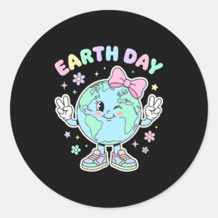 Adesivo Camisetas do dia da terra fofas para meninas crian