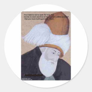 Adesivo Camisetas e Cartões com Citação de Rumi "Obstáculo