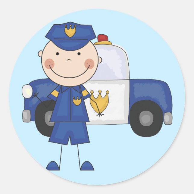 Adesivo Camisetas e presentes da Polícia Masculina (Frente)