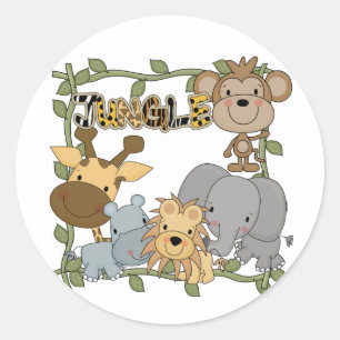 Adesivo Camisetas e presentes de animais da selva de bebês