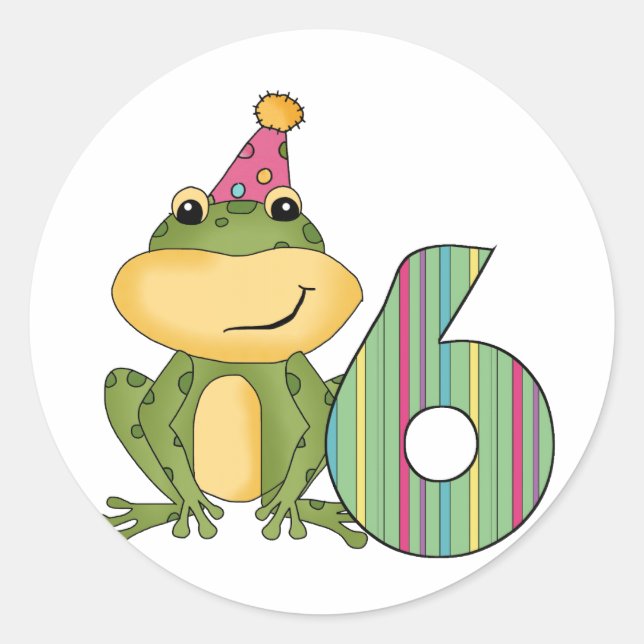 Adesivo Camisetas e presentes de aniversário do 6 do Parti (Frente)