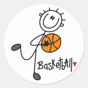 Adesivo Camisetas e Presentes de Basquete de Boneco Palito