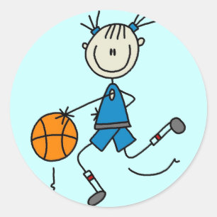Adesivo Camisetas e Presentes de Basquete para Meninas Azu