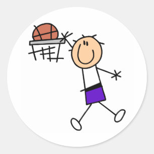 Adesivo Camisetas e Presentes de Basquete Roxo de Enterrad
