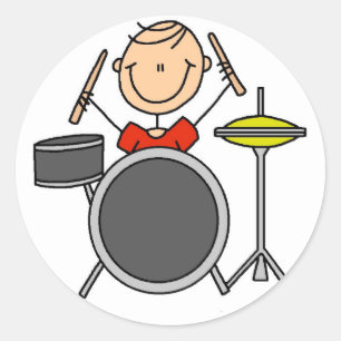 Adesivo Camisetas e Presentes de Bateria Masculina em Form