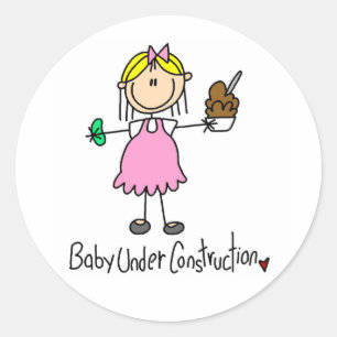 Adesivo Camisetas e Presentes de Bebê em Construção
