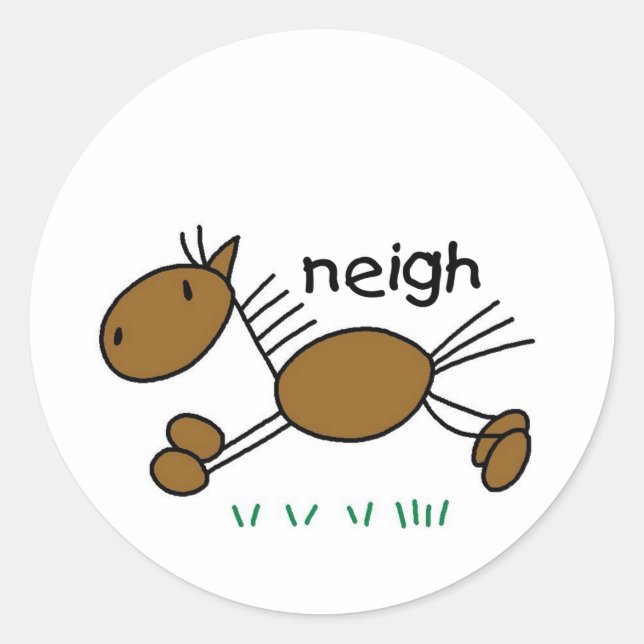 Adesivo Camisetas e presentes de cavalos com Figura Stick (Frente)