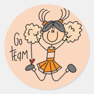Adesivo Camisetas e Presentes de Cheerleader Laranja