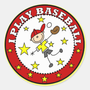 Adesivo Camisetas e Presentes de Eu Jogo Beisebol para Men
