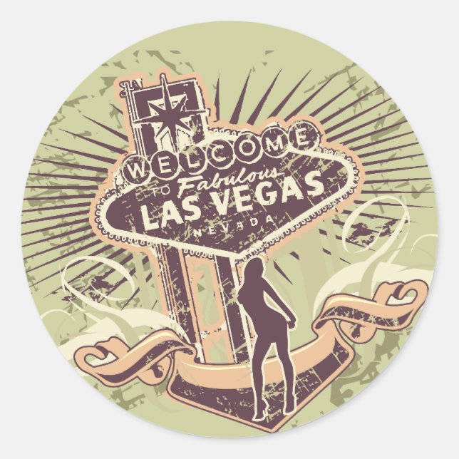 Adesivo Camisetas e presentes de Las Vegas Nevada (Frente)