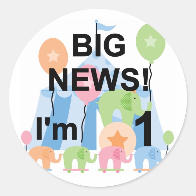 Adesivo Camisetas e presentes de primeiro aniversario de C (Frente)