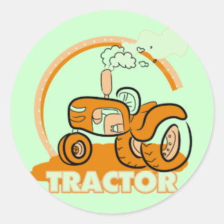 Adesivo Camisetas e presentes de trator de laranja