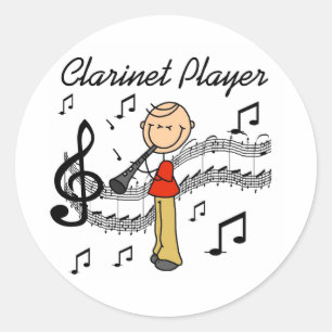 Adesivo Camisetas e Presentes do Tocador de Clarinete Masc