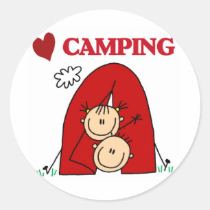 Adesivo Camisetas e Presentes Eu Amo Acampamento