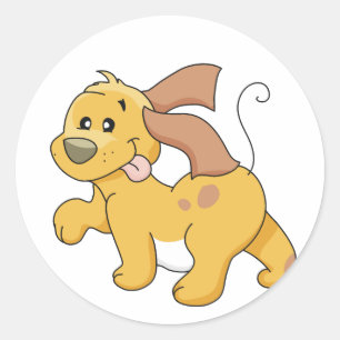 Adesivo Camisetas e presentes felizes para o cão marrom