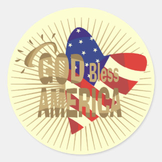 Adesivo Camisetas e presentes na América do deus abençoe