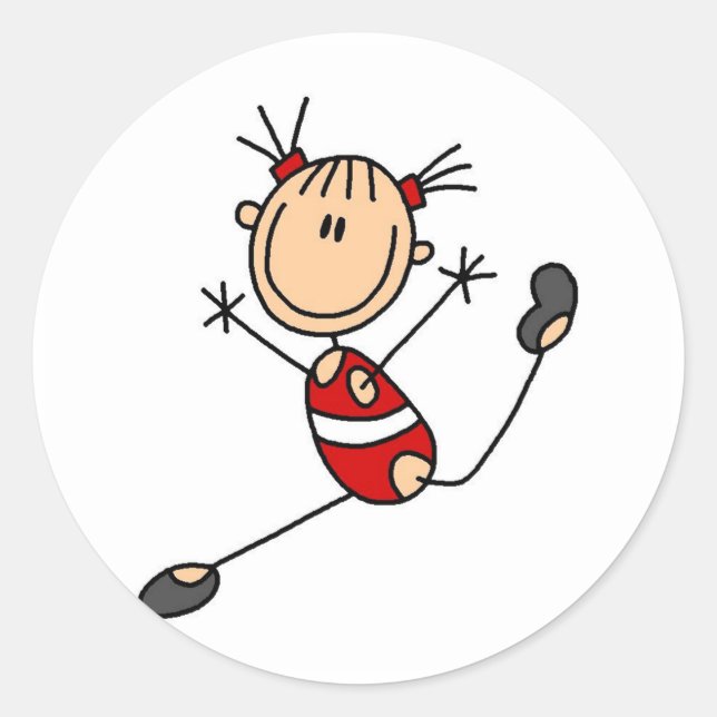 Adesivo Camisetas e presentes para ginastas de Stick Girl (Frente)
