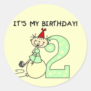 Adesivo Camisetas e presentes para segundos aniversários d