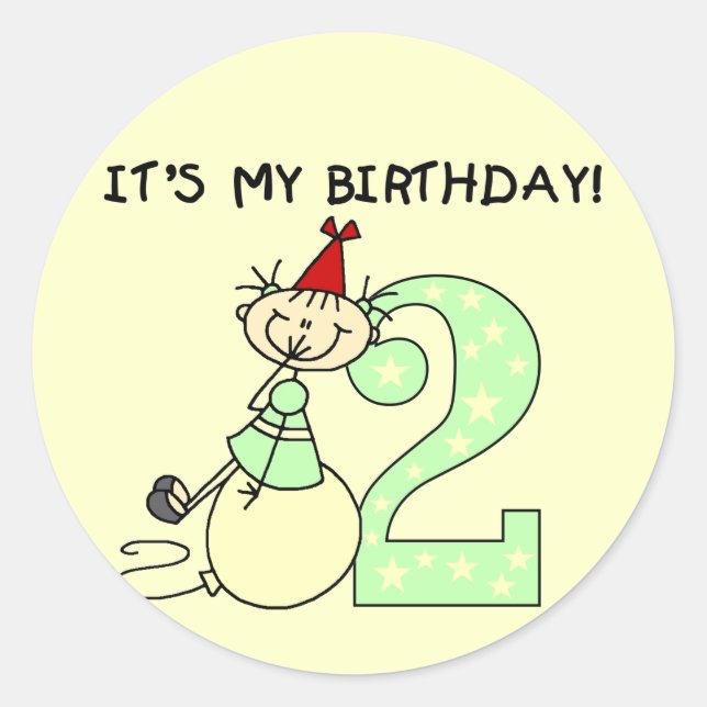 Adesivo Camisetas e presentes para segundos aniversários d (Frente)