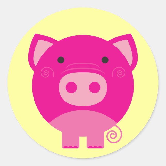 Adesivo Camisetas e presentes rosa para suínos (Frente)
