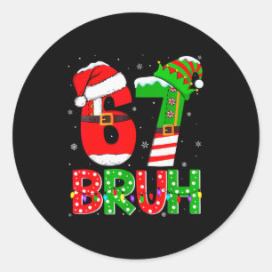 Adesivo Camisetas engraçadas de Natal Meme Bruh 67 Seis Se