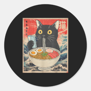 Adesivo Camisetas engraçadas gráficas de ramen de gato kaw