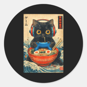 Adesivo Camisetas engraçadas japonesas de Ramen de gato Ka