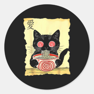 Adesivo Camisetas engraçadas japonesas de ramen de gato Ka