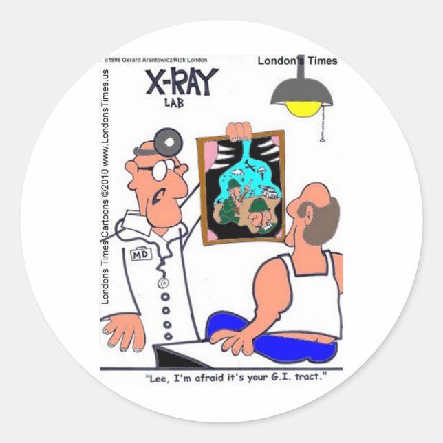 Adesivo CAMISETAS Gastrointestinais Engraçadas pelo Trato  (Frente)