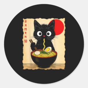 Adesivo Camisetas Gráficas de Gato Anime Ramen Japonesas E