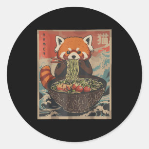Adesivo Camisetas Gráficas Japonesas Ramen Panda Vermelho
