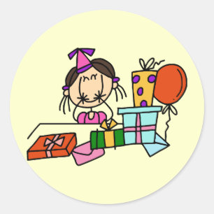 Adesivo Camisetas Menina Cabelo Castanho Com Presentes De