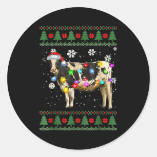 Adesivo Camisola de Natal de Vaca Feia Chapéu de Papai Noe