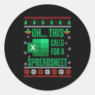 Adesivo Camisola de Natal engraçada de planilhas do Excel