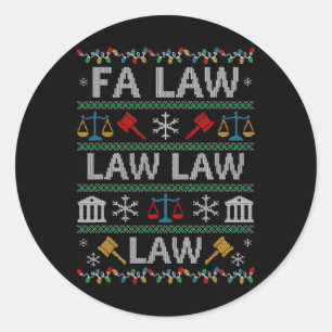 Adesivo Camisola de Natal Feia de Advogado Vintage Fa Law 