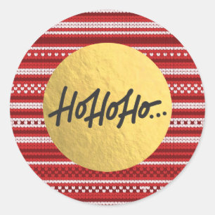 Adesivo Camisola de Natal Malhada HO HO HO Folha Dourada