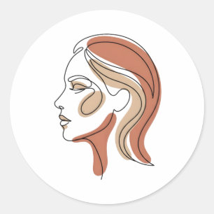 Adesivo Camisola Gráfica de Arte de Linha Única Minimalist