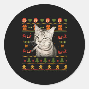 Adesivo Camisolas Feias de Natal para Memes de Gato Fumant