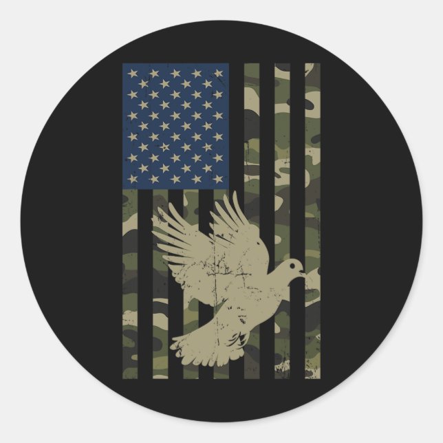 Adesivo Camo American Flag Camouflage Dove Hunting Hun (Frente)