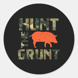 Adesivo Camo Hunt O Grunt Hog Vintage Caça A Nave Selvagem