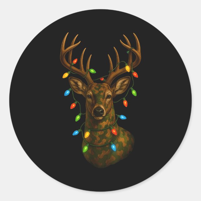Adesivo Camo Hunting Reindeer Deer Christmas Holiday Xmas  (Frente)