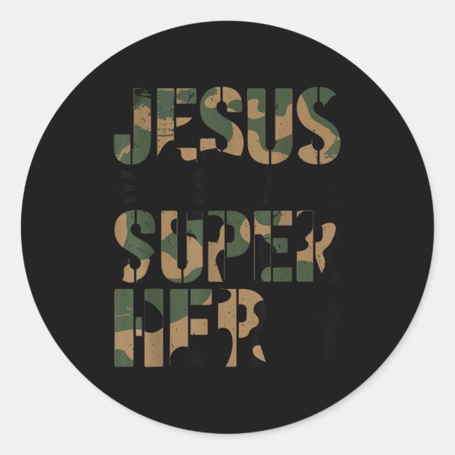 Adesivo Camo Jesus Is My Superhero Toddler Boys Camouflage (Frente)
