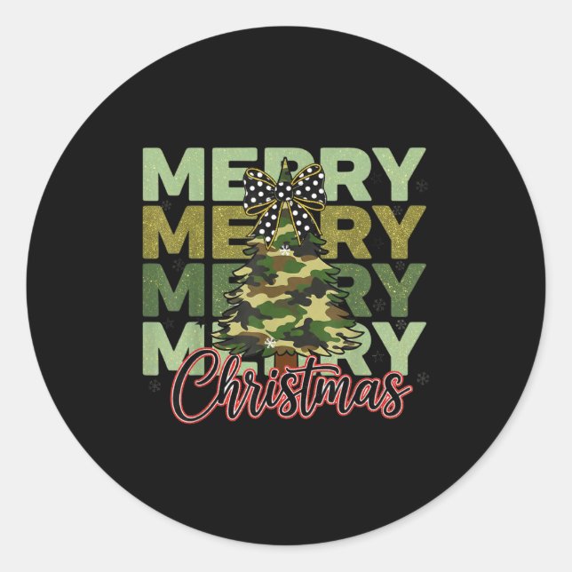 Adesivo Camo Merry Christmas Camouflage Christmas Tree Coq (Frente)