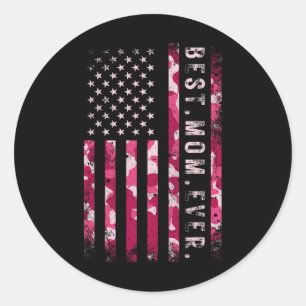 Adesivo Camo Rosa Melhor Mãe Mamãe Dia de as mães Usa Fla