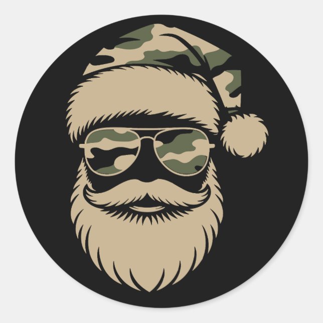Adesivo Camo Santa Claus Óculos escuros Camuflagem de Nata (Frente)