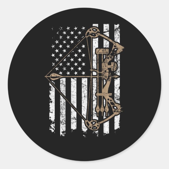 Adesivo Camo Usa Flag Archery Compound Bow - Bow Hunter (o (Frente)